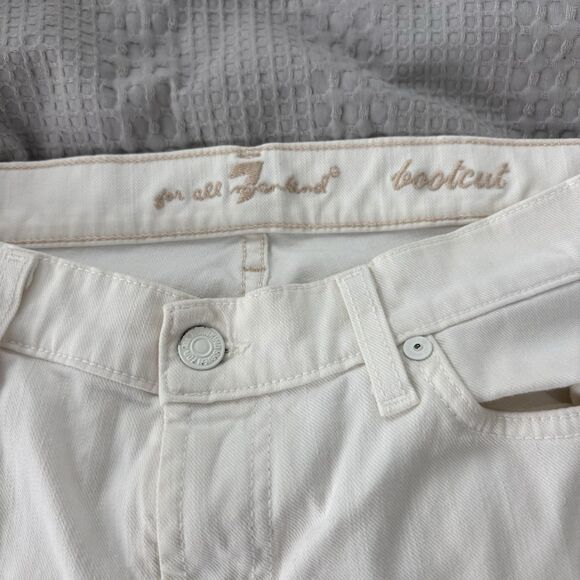 7 for All Mankind Jeans Women's 28 Bootcut White Denim Flare Low Rise 28x33 - Picture 4 of 9
